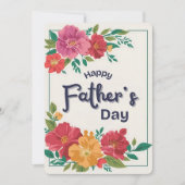 Kleurrijke bloesems Happy Vaderdag Kaart (Voorkant)