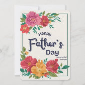 Kleurrijke bloesems Happy Vaderdag Kaart (Achterkant)