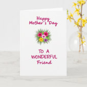 Kleurrijke Bloesems Moeders Kaart (Gele Bloem)
