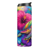 Kleurrijke bloesemschildpad thermosbeker (Gedraaid links)