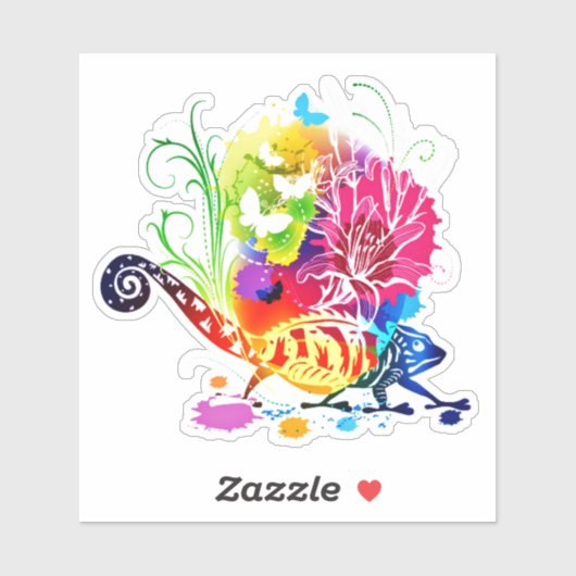 Kleurrijke bloeslieren sticker (Vel)