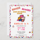 Kleurrijke blok baksteen patroon tekenen kinderen  kaart (Voorkant)