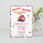 Kleurrijke blok baksteen patroon tekenen kinderen  kaart (Staand voorkant)