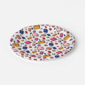 Kleurrijke blok baksteen patroon tekenen kinderen  papieren bordje (Gekanteld)