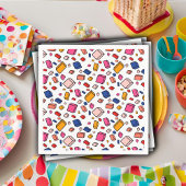 Kleurrijke blok baksteen patroon tekenen kinderen  servet