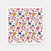 Kleurrijke blok baksteen patroon tekenen kinderen  servet (Voorkant)