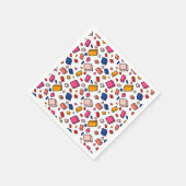 Kleurrijke blok baksteen patroon tekenen kinderen  servet (Hoek)