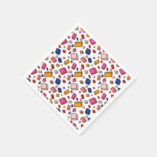 Kleurrijke blok baksteen patroon tekenen kinderen  servet (Hoek)