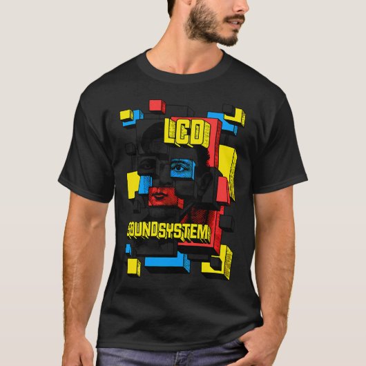 Kleurrijke Blok Face Man T-shirt (Voorkant)