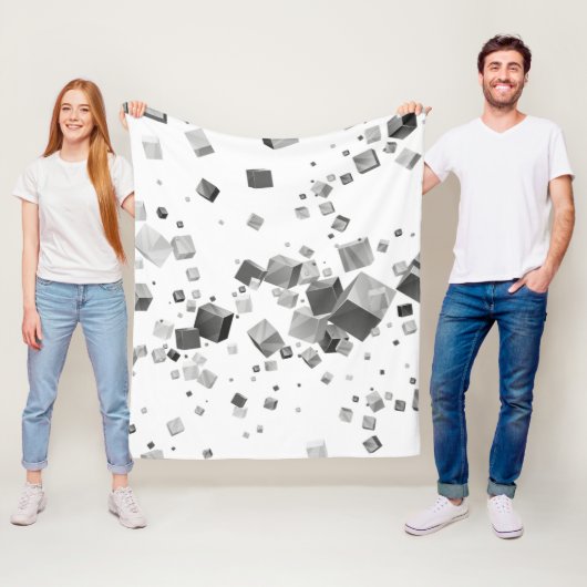 Kleurrijke Blokjes 3 Fleece Deken (In situ)