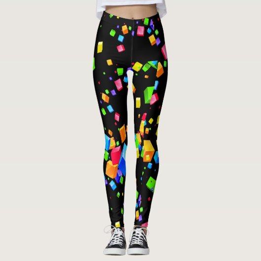 Kleurrijke blokken 2 leggings (Voorkant)