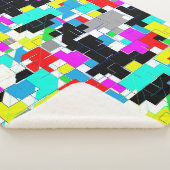 Kleurrijke blokken Abstract kunstmand Sherpa Deken (3/4)