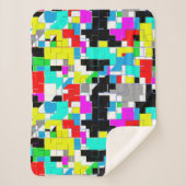 Kleurrijke blokken Abstract kunstmand Sherpa Deken (Voorkant)