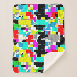 Kleurrijke blokken Abstract kunstmand Sherpa Deken