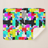 Kleurrijke blokken Abstract kunstmand Sherpa Deken (Voorkant (horizontaal))