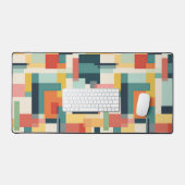 Kleurrijke blokken Abstract midden-eeuws patroon Bureaumat (Keyboard & Muis)