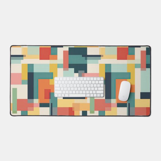 Kleurrijke blokken Abstract midden-eeuws patroon Bureaumat (Keyboard & Muis)