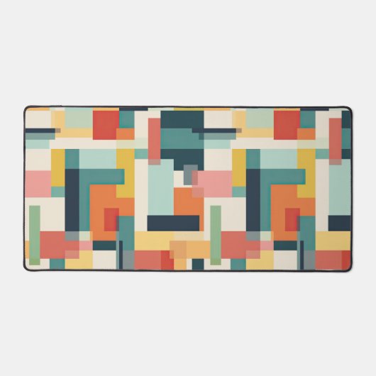 Kleurrijke blokken Abstract midden-eeuws patroon Bureaumat (Voorkant)