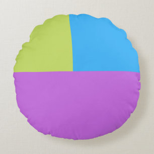 Kleurrijke Blokken Groen Blauw Roze 4 Rond Kussen