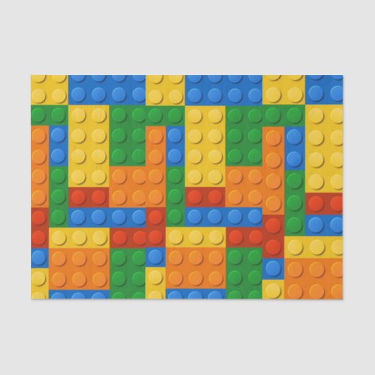 Kleurrijke blokken kinderen van Birthday Tissuepapier (Voorkant)