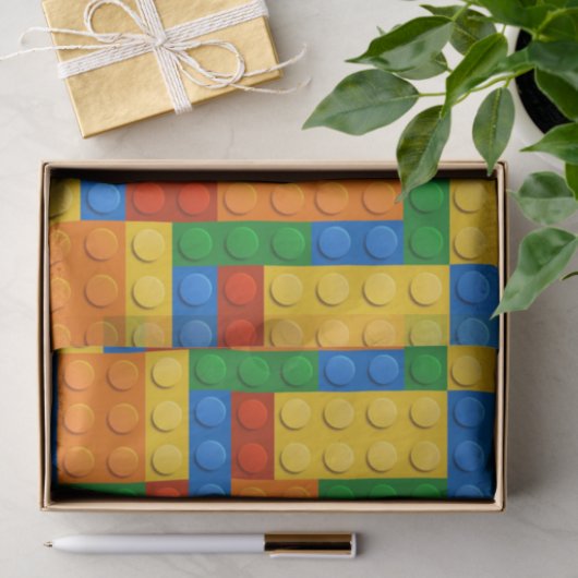 Kleurrijke blokken kinderen van Birthday Tissuepapier (Geschenk)