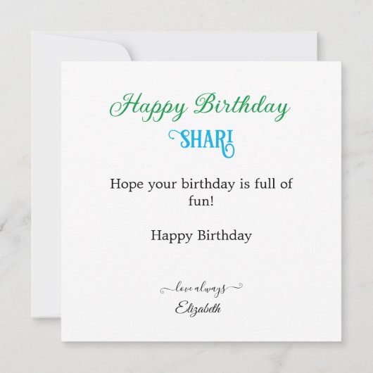 KLEURRIJKE BLOKKEN SPEELGOED THEMA KINDEREN VERJAA KAART (Achterkant)