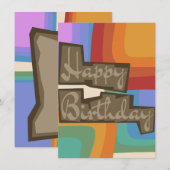 Kleurrijke blokkerige verjaardagskaart uit de jare kaart (Voorkant / Achterkant)