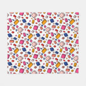 Kleurrijke blokpatroontekening Kinder kamer Fleece Deken (Voorkant (Horizontaal))