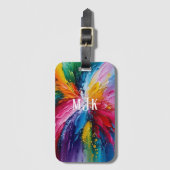 Kleurrijke Bloom Abstracte Kunst Gepersonaliseerde Bagagelabel (Voorkant (verticaal))