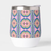 Kleurrijke Bloom Kaleidoscoop: Roze & Smaragd Mand (Links)