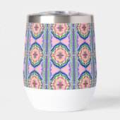 Kleurrijke Bloom Kaleidoscoop: Roze & Smaragd Mand (Voorkant)