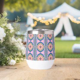 Kleurrijke Bloom Kaleidoscoop: Roze & Smaragd Mand