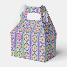 Kleurrijke Bloom Kaleidoscoop: Roze & Smaragd Mand Bedankdoosjes