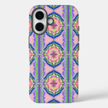 Kleurrijke Bloom Kaleidoscoop: Roze & Smaragd Mand