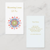 Kleurrijke Blooming Lotus Mandala Visitekaartje (Voorkant / Achterkant)