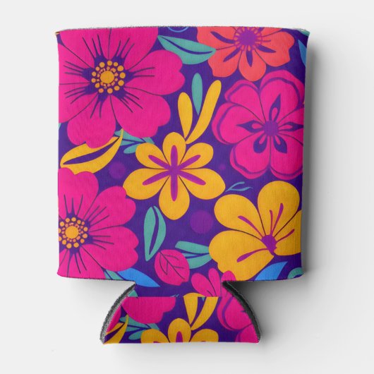 Kleurrijke Blooms-Dopamine Style-Retro bloemen Blikjeskoeler (Voorkant)