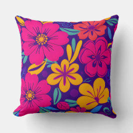 Kleurrijke Blooms-Dopamine Style-Retro bloemen Kussen