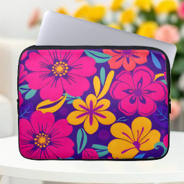 Kleurrijke Blooms-Dopamine Style-Retro bloemen Laptop Sleeve