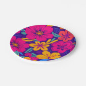 Kleurrijke Blooms-Dopamine Style-Retro bloemen Papieren Bordje (Gekanteld)