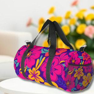 Kleurrijke Blooms-Dopamine Style-Retro bloemen Plunjezak