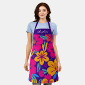 Kleurrijke Blooms-Dopamine Style-Retro bloemen Schort (Gedragen)