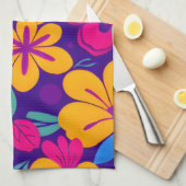 Kleurrijke Blooms-Dopamine Style-Retro bloemen Theedoek (Quarter Fold)