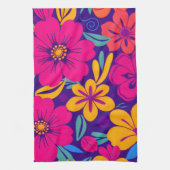 Kleurrijke Blooms-Dopamine Style-Retro bloemen Theedoek (Verticaal)