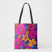 Kleurrijke Blooms-Dopamine Style-Retro bloemen Tote Bag (Voorkant)