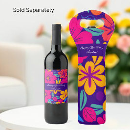 Kleurrijke Blooms-Dopamine Style-Retro bloemen Wijn Etiket