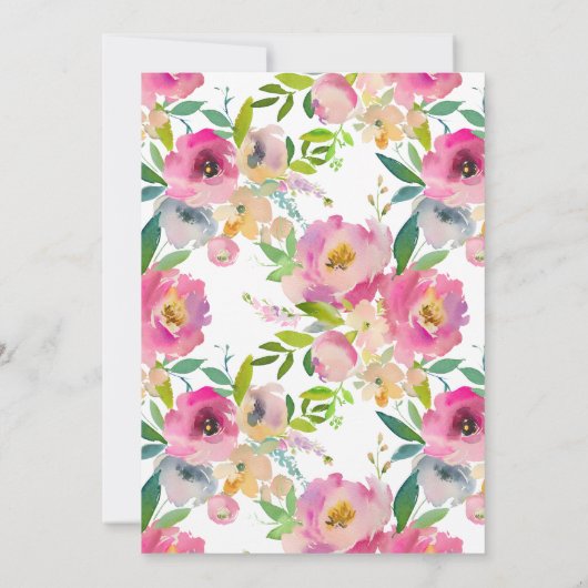 Kleurrijke Blooms Floral Baby shower Invitation Kaart (Achterkant)