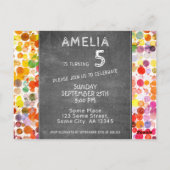 Kleurrijke Blots Chalkboard Kinder foto Verjaardag Briefkaart (Achterkant)