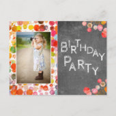 Kleurrijke Blots Chalkboard Kinder foto Verjaardag Briefkaart (Voorkant)