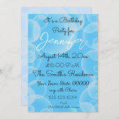 Kleurrijke Blue Bubble Blast Birthday Kaart (Voorkant / Achterkant)