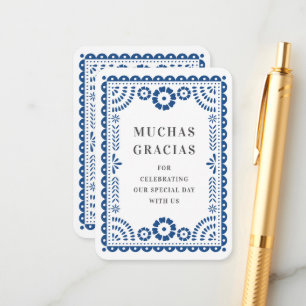 Kleurrijke Blue Papel Picado bruiloft gunst Label Informatiekaartje